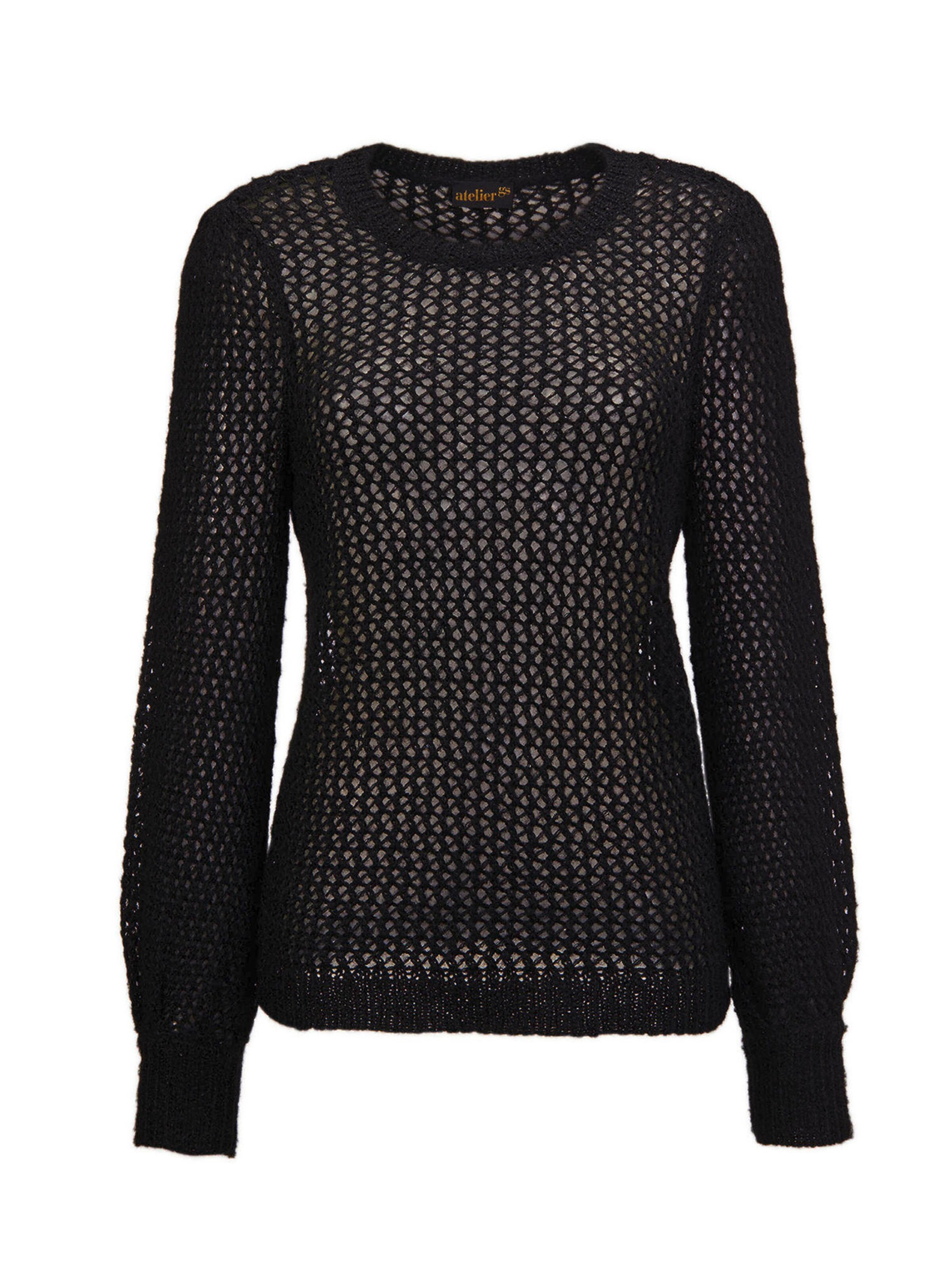 Goldner Pullover in Schwarz: Vorderseite