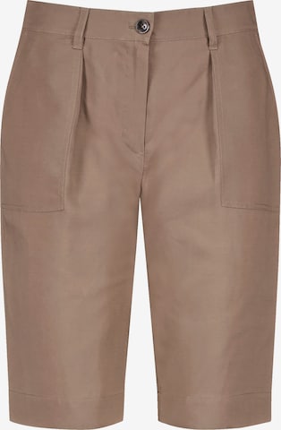 GERRY WEBER Loose fit Pleat-Front Pants in Brown: front