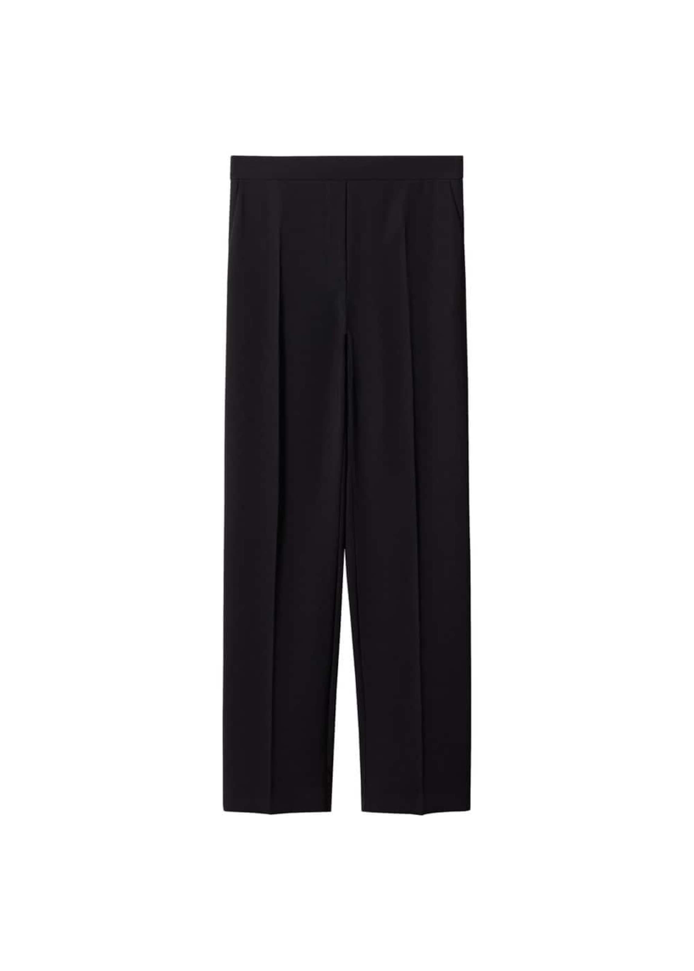 MANGO Loosefit Bügelfaltenhose 'iguana' in Schwarz: Vorderseite