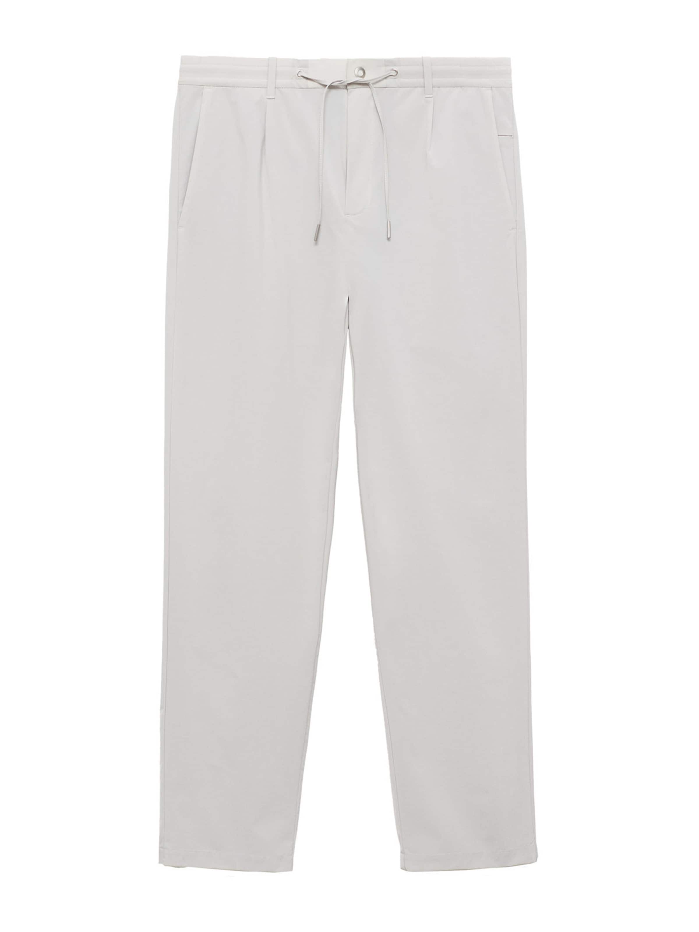 MANGO MAN Tapered Veckad byxa 'Lunar' i grå: framsida