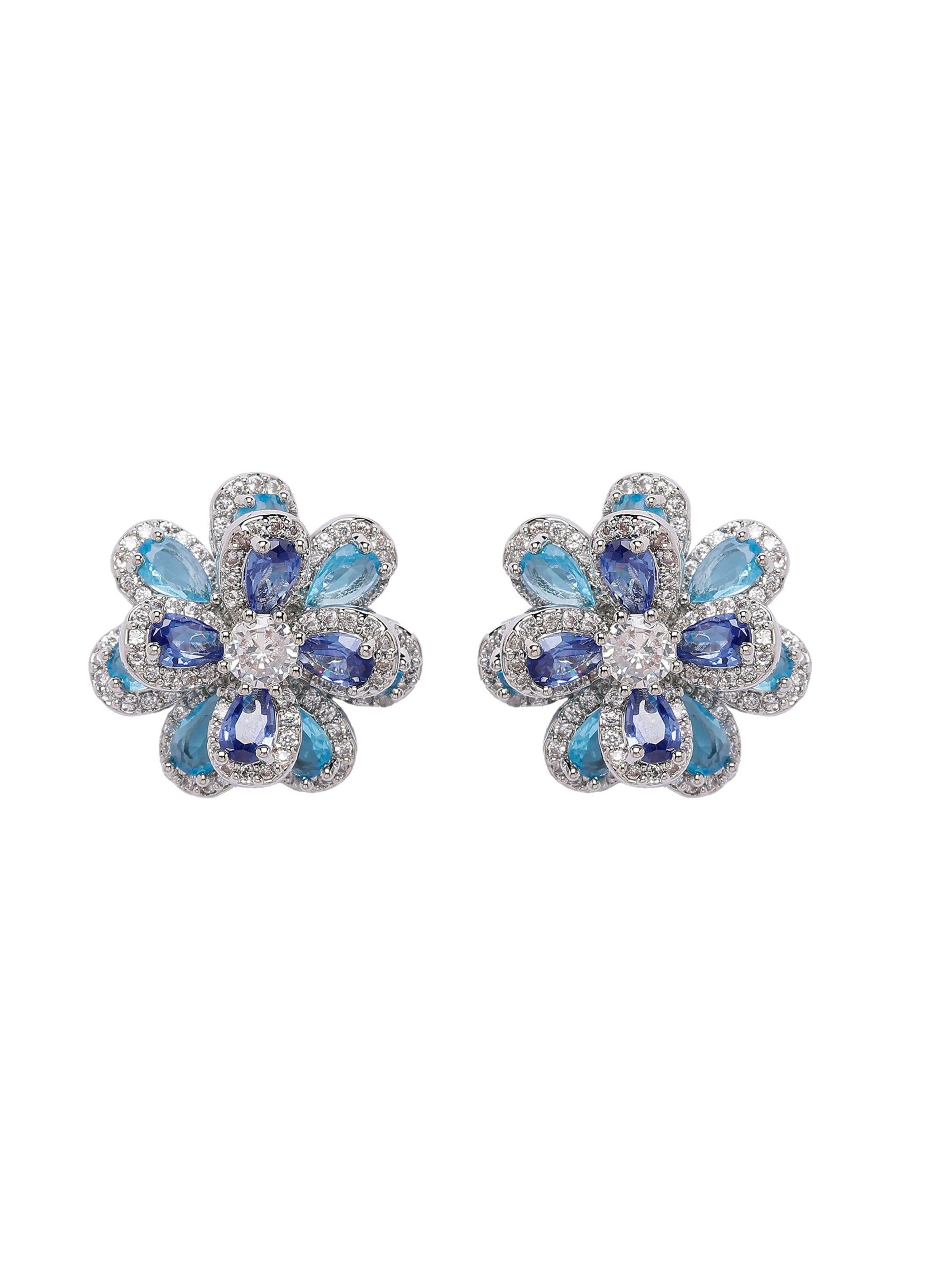 Boucles d'oreilles 'Brigitaka' AVANT-GARDE PARIS en bleu : devant
