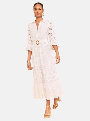 Abito camicia di love & roses in bianco: frontale