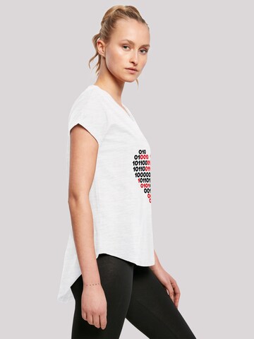 F4NT4STIC Shirt 'I love you 01001001 Binary Code Herz Valentinstag' in White