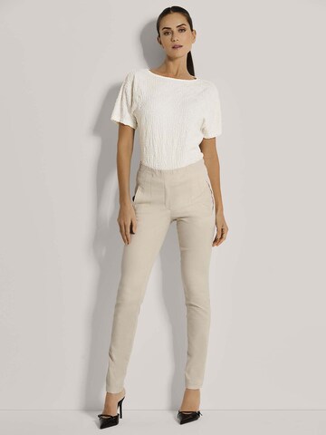 Coupe slim Pantalon MADELEINE en beige