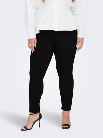 ONLY Carmakoma Skinny Jeans 'Ante' in Zwart: voorkant