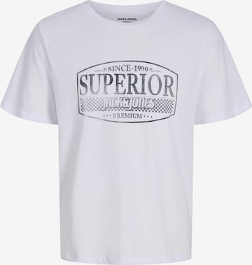 balts Jack & Jones Premium T-Krekls 'JPRBLUNOAH': no priekšpuses