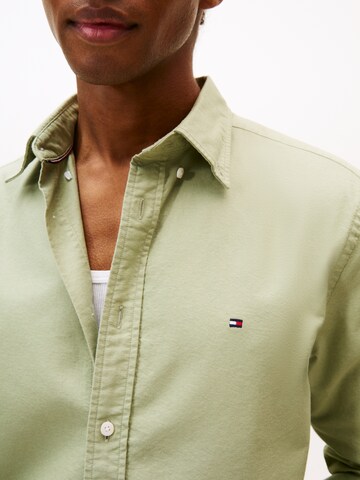 TOMMY HILFIGER Rovný strih Košeľa 'HERITAGE' - Zelená