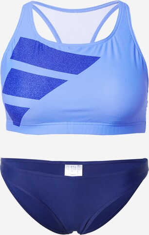 ADIDAS PERFORMANCE Sports Bikini 'Big Bars' in Blue: front