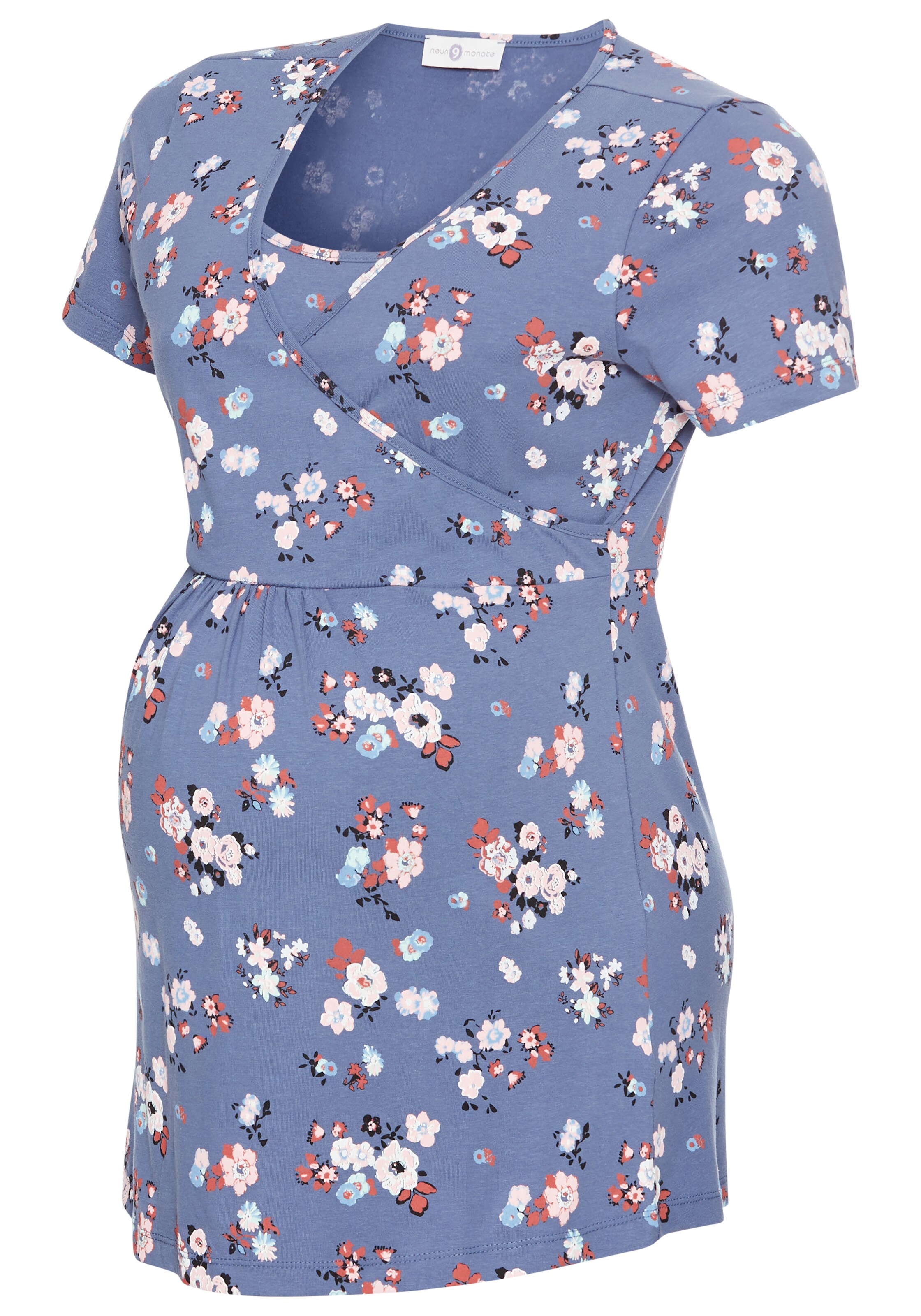 Neun Monate Shirt in Blue: front