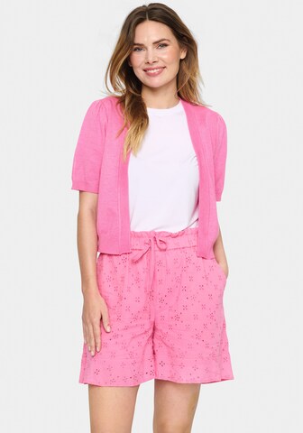 SAINT TROPEZ Gebreid vest 'Mila' in Roze: voorkant