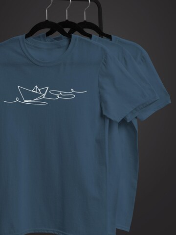 Neverless Shirt 'Paperschiff' in Blue