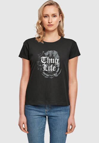 Thug Life T-Shirt 'SpiderWeb' in Schwarz: Vorderseite