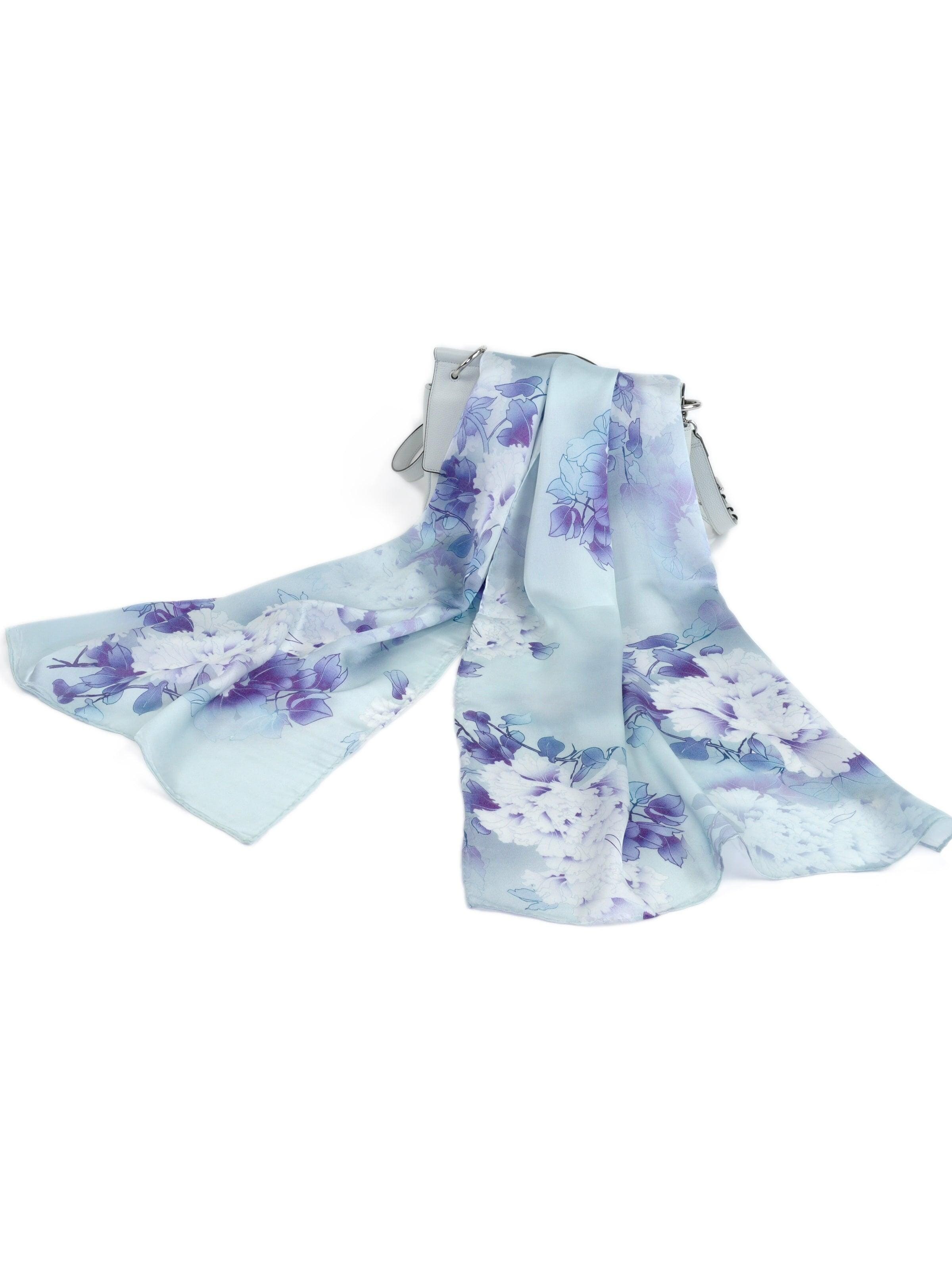 Foulard 'Blumen Pfingstrose' MayTree en bleu