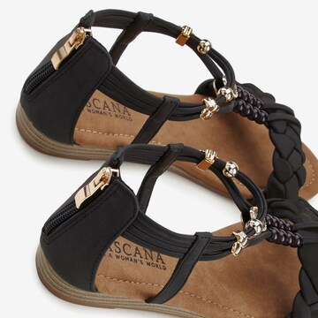 LASCANA Sandalen met riem in Zwart