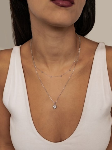 Hey Happiness Kette 'Crystal Heart' in Silber: Vorderseite