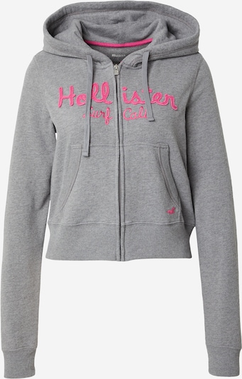 HOLLISTER Collegetakki 'HERITAGE' koossa XS värissä meleerattu harmaa / vaalea pinkki, Tuotenäkymä