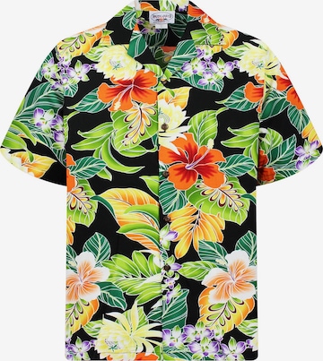 Pacific Legend Button Up Shirt 'New Flower' in Black: front