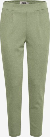 Skinny Pantaloni con pieghe 'KATE' di ICHI in verde: frontale