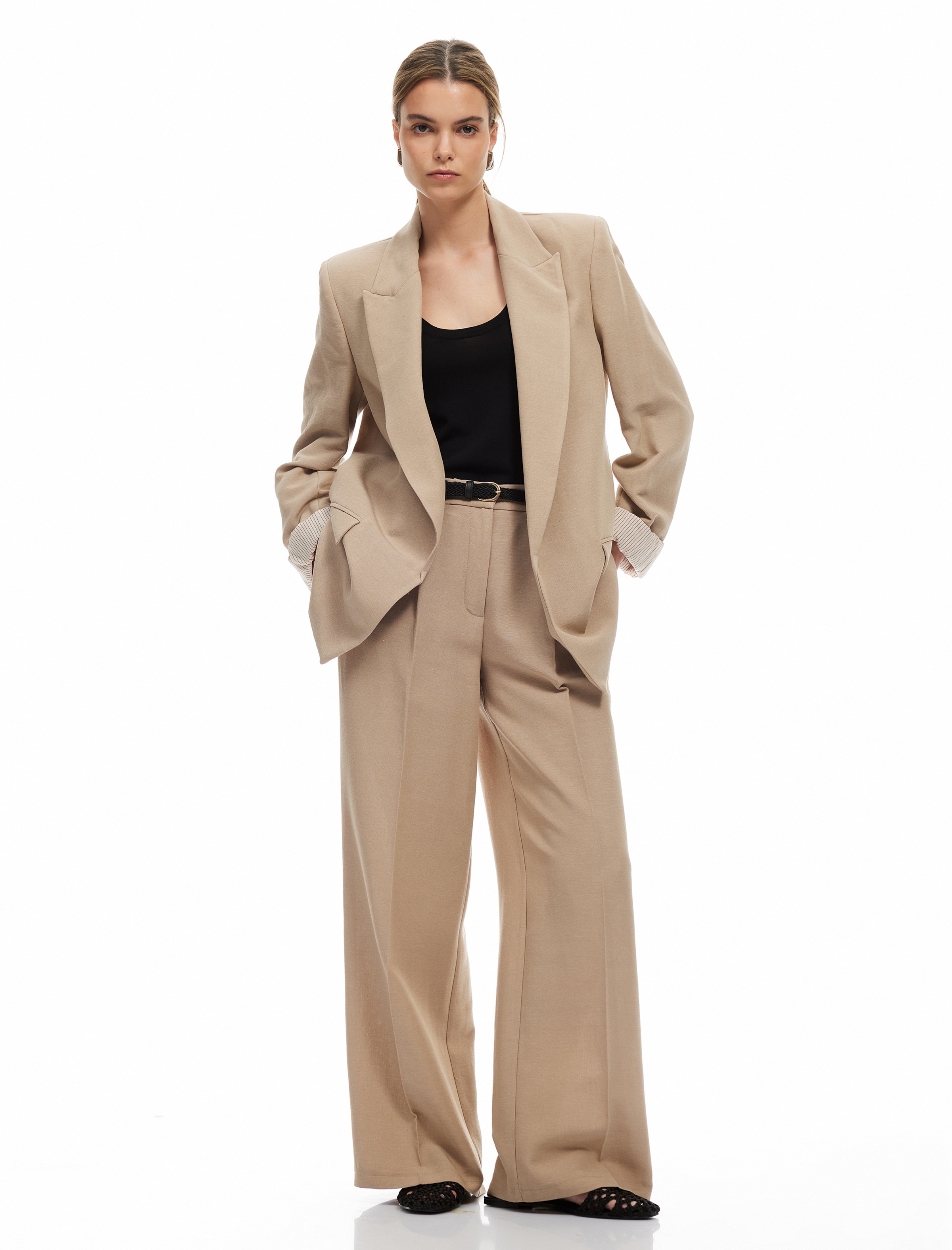 Koton Wide Leg Hose in Braun: Vorderseite