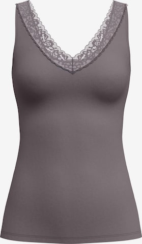 CALIDA Onderhemd 'Natural Comfort Lace' in Bruin: voorkant