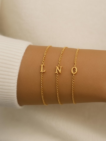 Luxenter Armband 'Alphabet N' in Goud