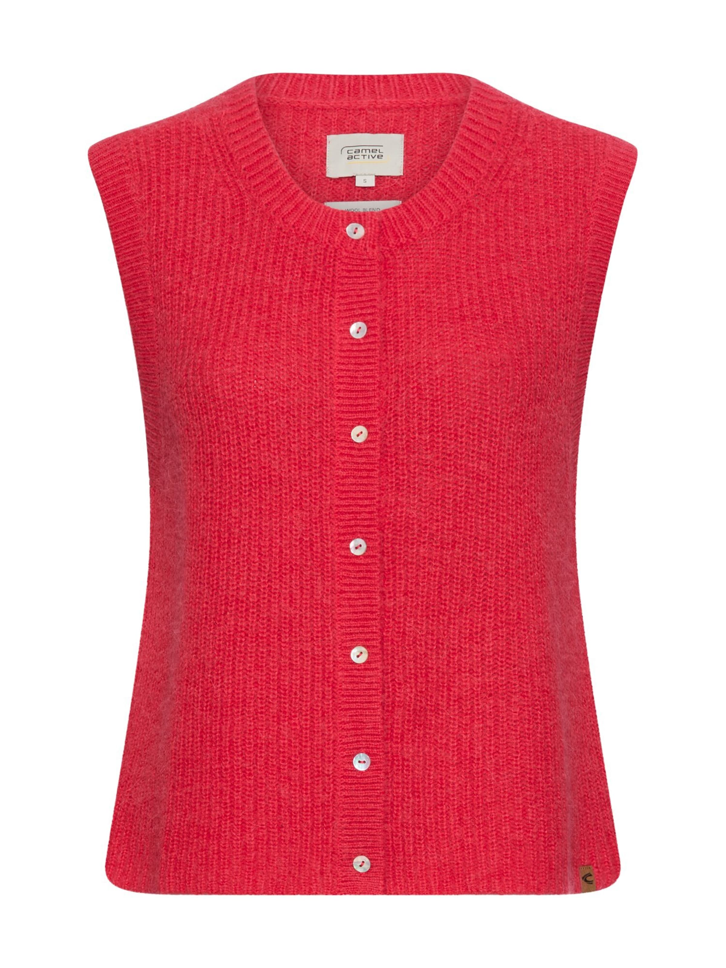 CAMEL ACTIVE Strickweste mit Knopfleiste in Rot: Vorderseite