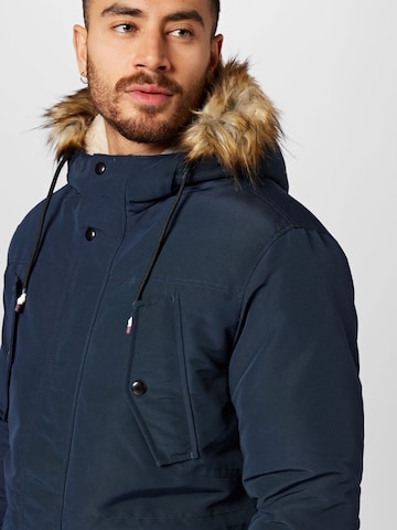 JACK & JONES Vinterparkas 'TIMO' i blå