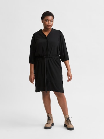 Selected Femme Curve Shirt Dress 'Mira' in Black