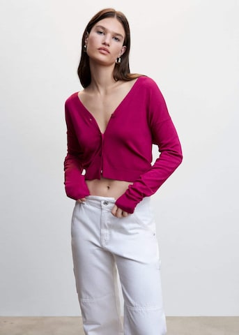 Cardigan 'Crayon' MANGO en rose : devant