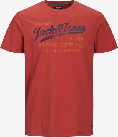 JACK & JONES T-Shirt en gris foncé / orange / rouge, Vue avec produit