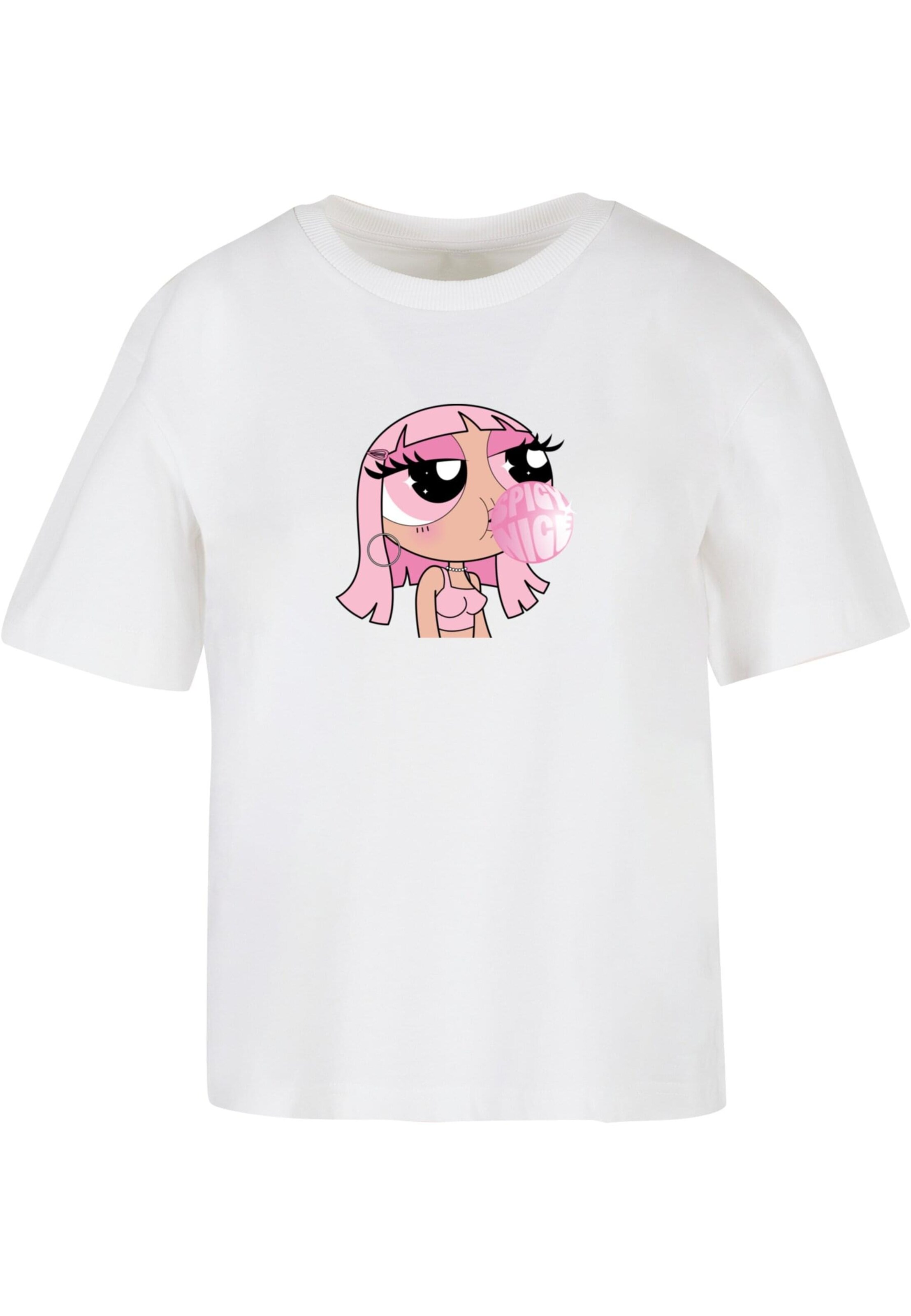 Tricou 'Spicy Nice' Miss Tee pe roz / roz pudră / negru / alb, Vizualizare produs