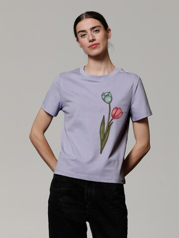 Watapparel Shirt 'Blume in Wasserfarbe 05' in Lila: Vorderseite