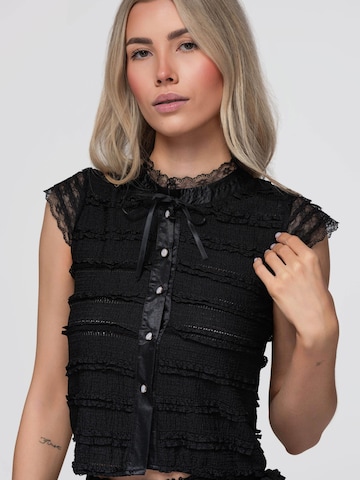 Ombre Bluse‌‌ in Schwarz: Vorderseite