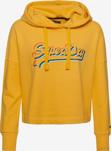 Sweat-shirt Superdry en jaune : devant