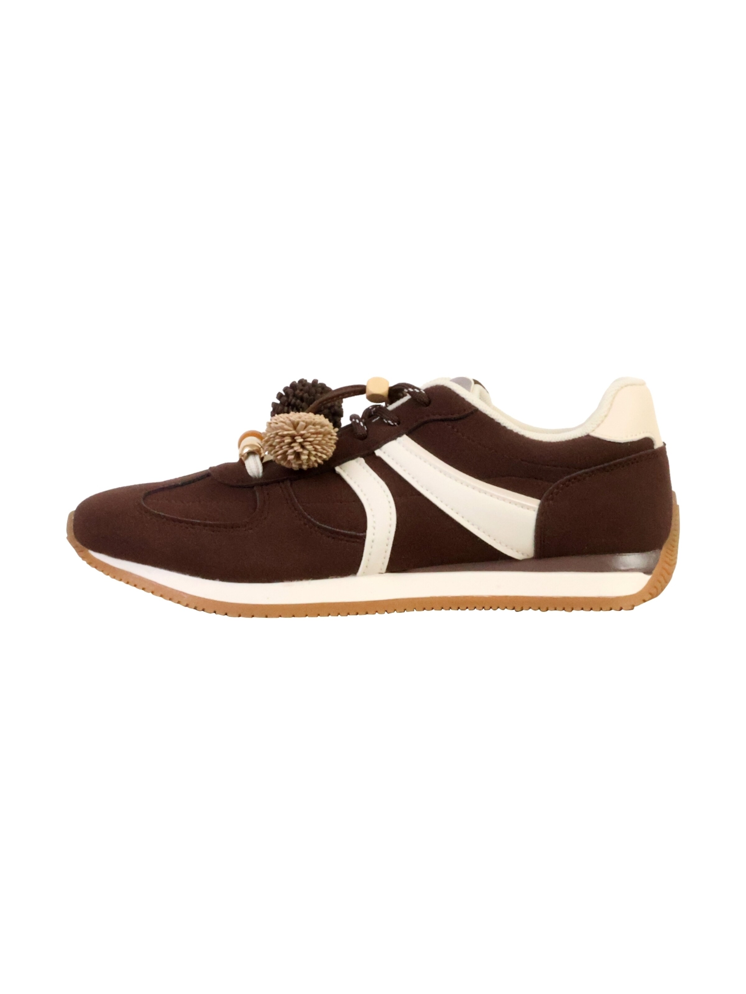 Super Mode Sandal 'Sneakers mit Schnürsenkeln' in Brown: front