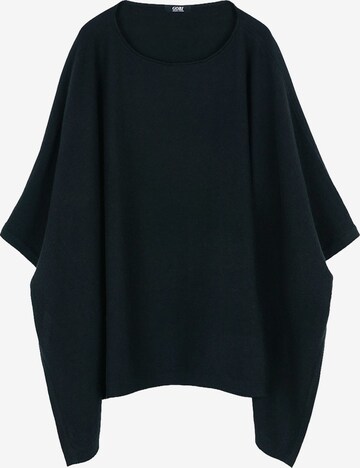 GOBI Cashmere - Jersey 'Women's Boat-Neck Cashmere Poncho' en negro: frente