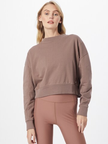 Superdry Sportief sweatshirt 'FLEX BATWING CREW' in Beige: voorkant