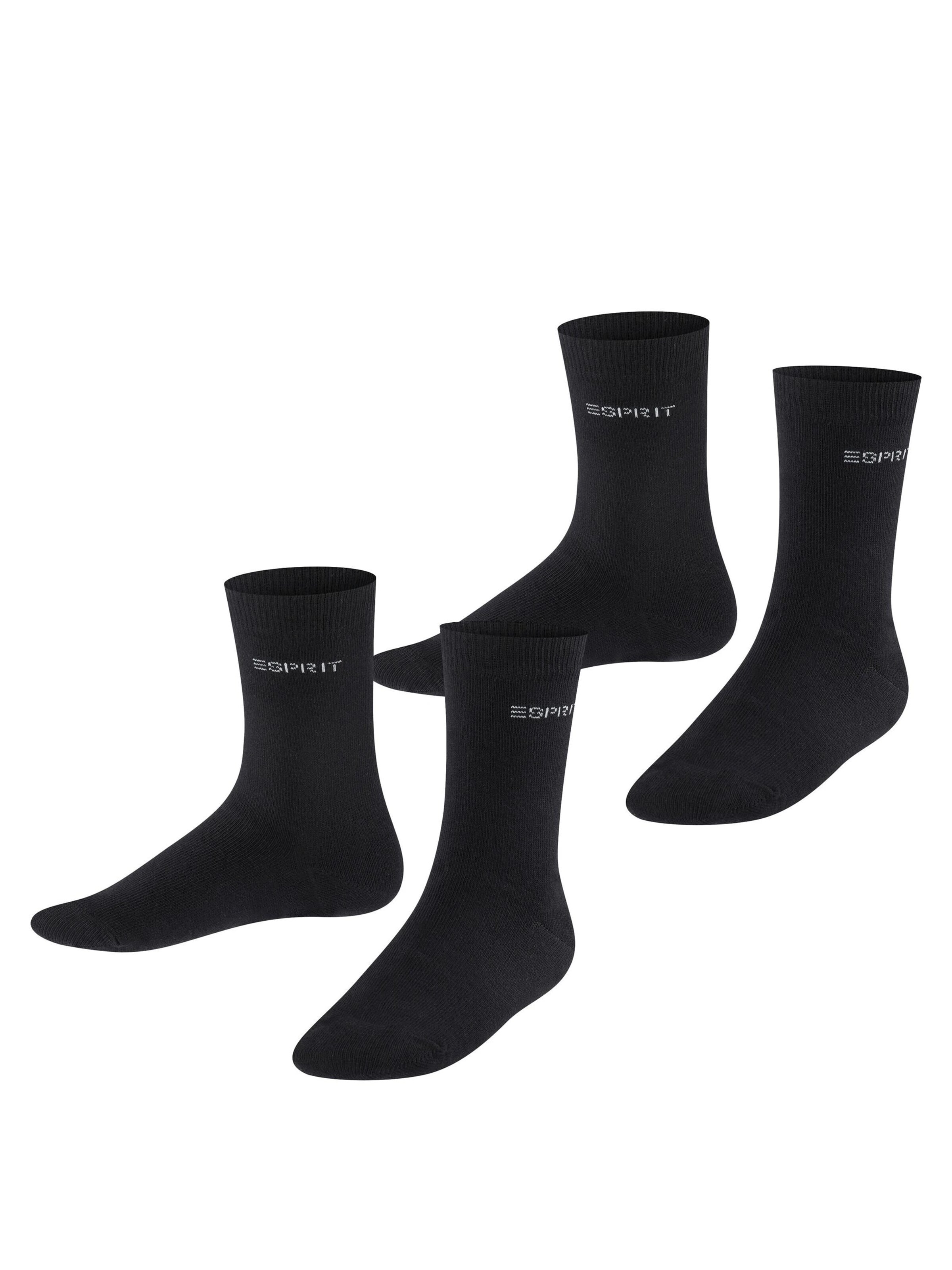 ESPRIT Socks 'Foot Logo 2-Pack' in Black: front