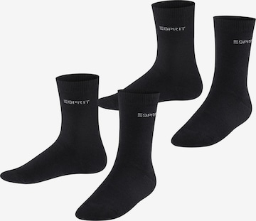 ESPRIT Socks 'Foot Logo 2-Pack' in Black: front