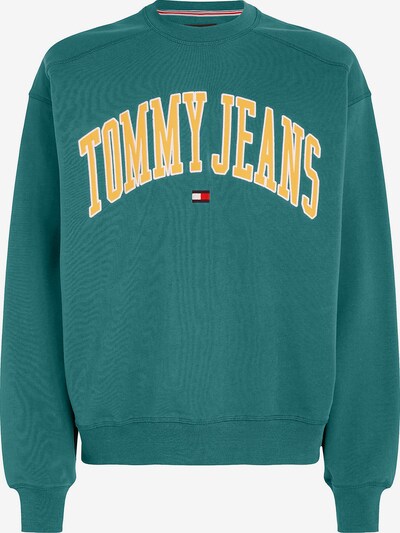 Tommy Jeans Sweater majica u šafran / smaragdno zelena / crvena / bijela, Pregled proizvoda