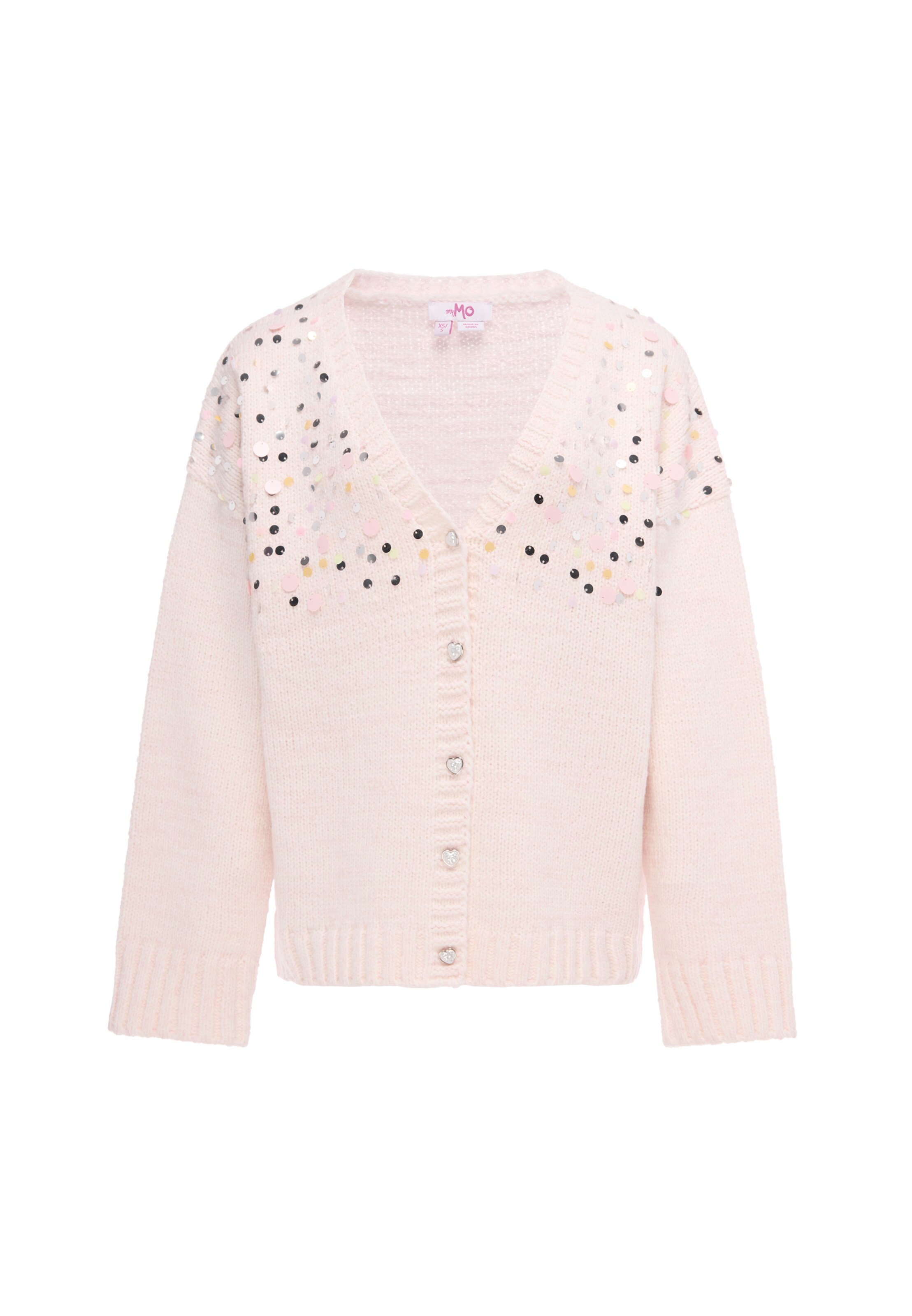 MYMO Gebreid vest 'Young Fashion' in Wit: voorkant