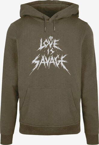 ABSOLUTE CULT Sweatshirt 'Love Is Savage' in Grün: predná strana