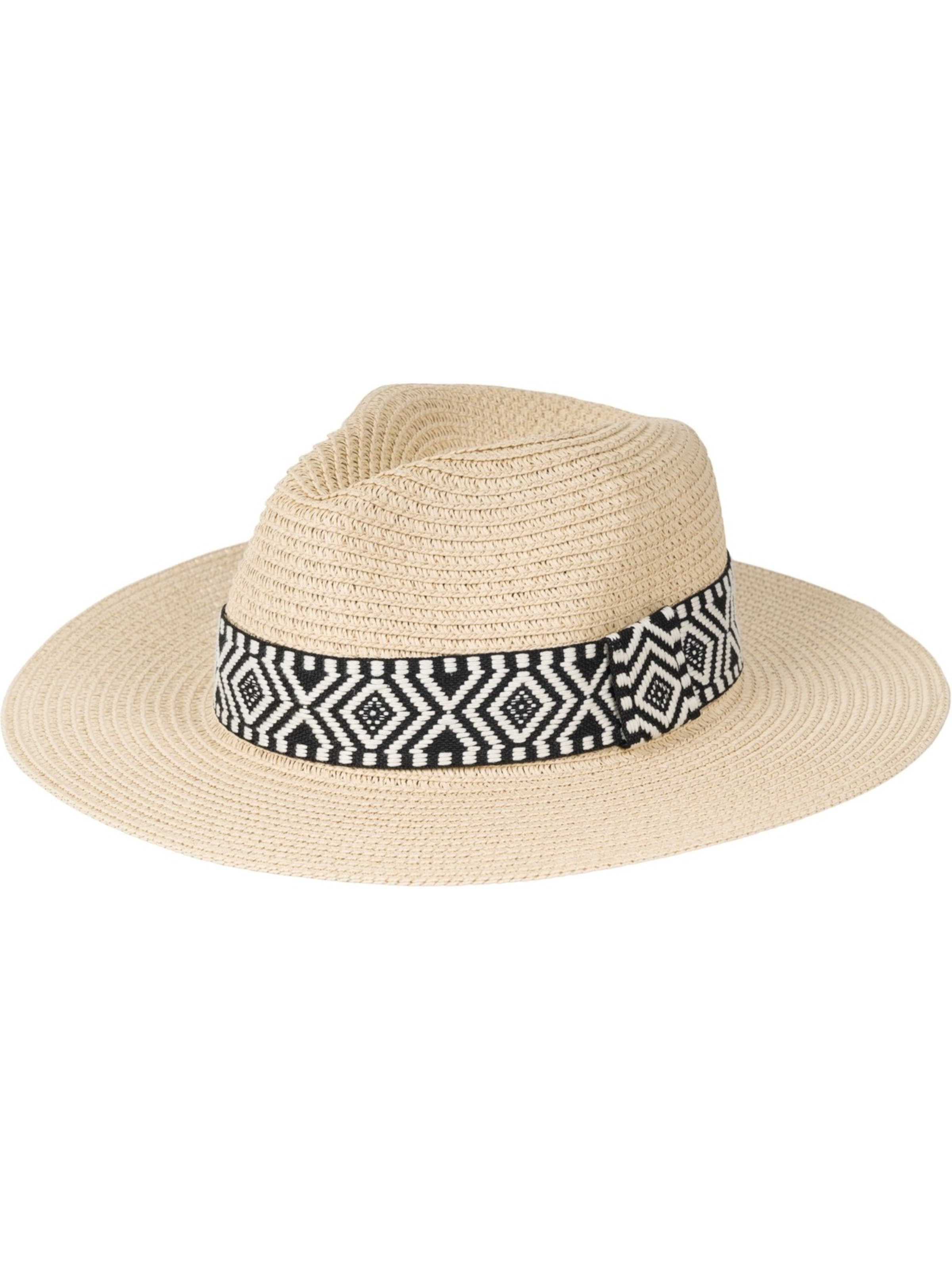 styleBREAKER Hut 'Panama Strohhut Hutband Azteken Muster'‌‌‌‌‌ in Beige