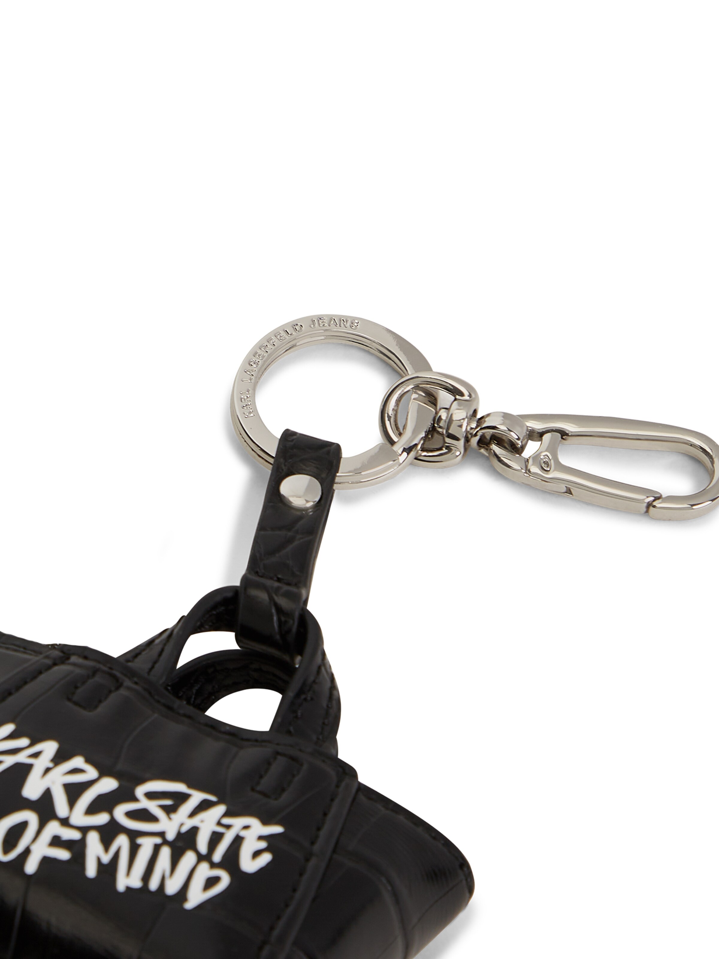 KARL LAGERFELD JEANS - Porta-chave ' KARL QUOTE ' em preto