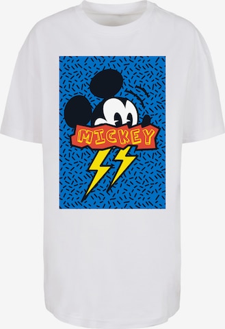 F4NT4STIC Oversized Shirt 'Disney Mickey Mouse 90s Flash' in White: front