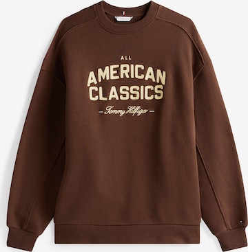 Sweat-shirt TOMMY HILFIGER en marron : devant