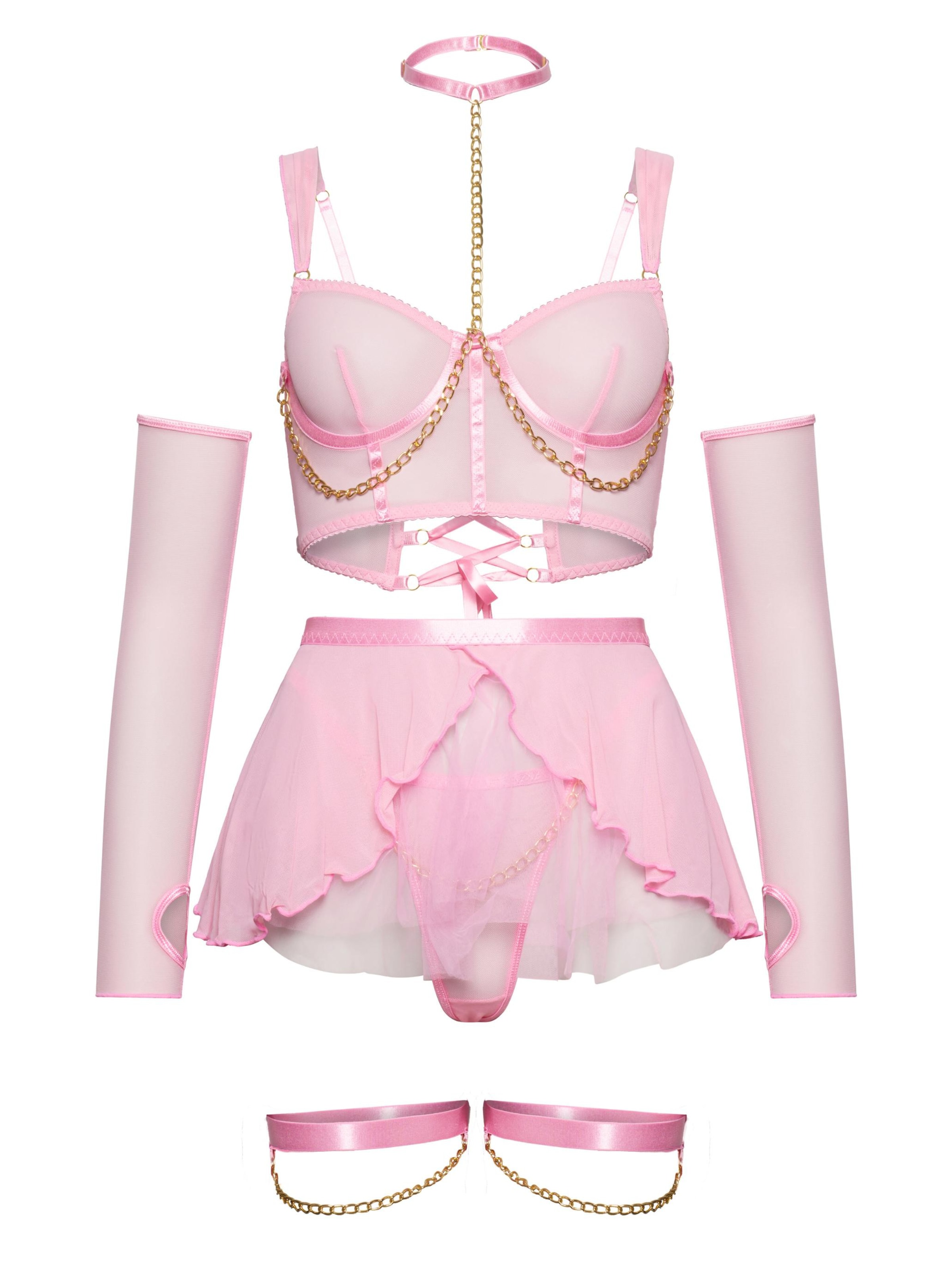 Orchibelle Underwear Sets 'Gabriela' in Pink: front