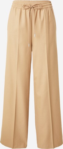 Wide Leg Pantalon à plis 'Tavite' BOSS en beige : devant