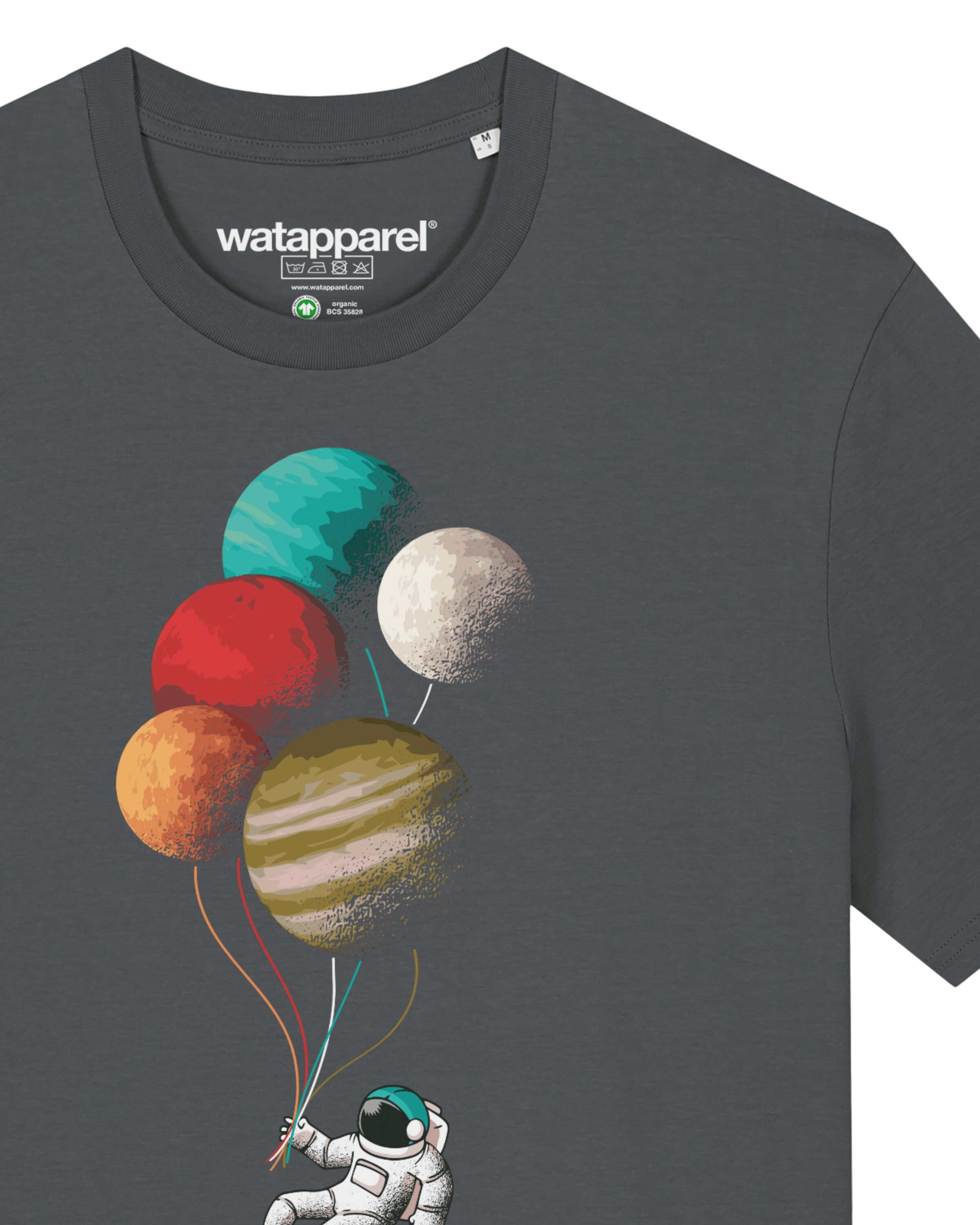 Maglietta 'Balloon Spaceman' di Watapparel in grigio