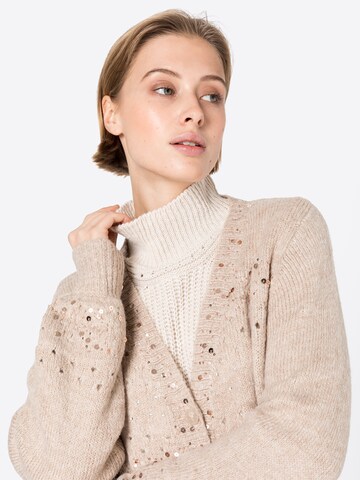 Cream Knit Cardigan 'Elsa' in Beige